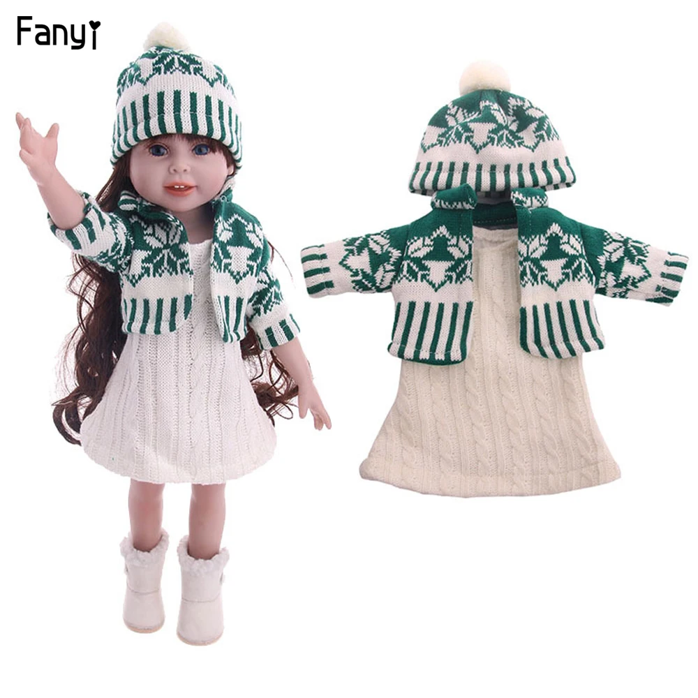 Зимняя модная кукольная одежда вязаный свитер для 18 дюймов американская кукла BJD