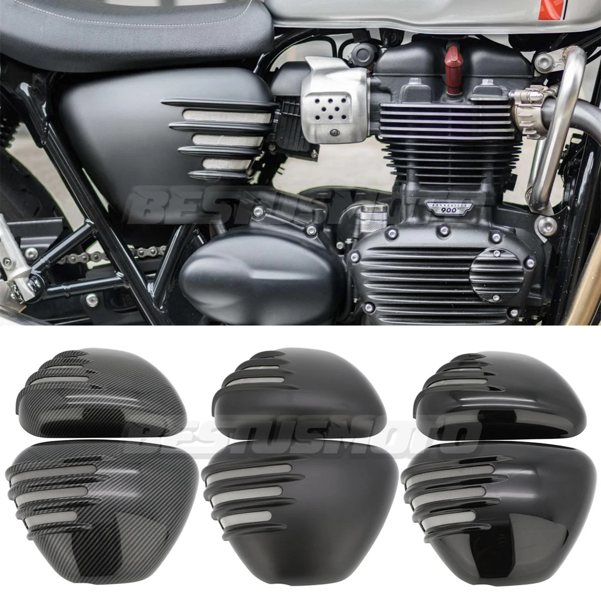 Motorcycle ABS Plastic Side Fairing Battery Cover For Triumph Street Twin Cup Scrambler 2017 2018 2019 2020 2021 2022