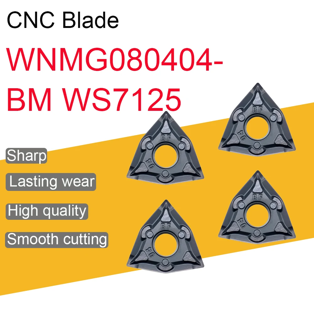 

10PCS WNMG080404-BM WS7125 Carbide Inserts High Quality WNMG08 External Turning Blades CNC Mechanical Lathe Cutter Tool