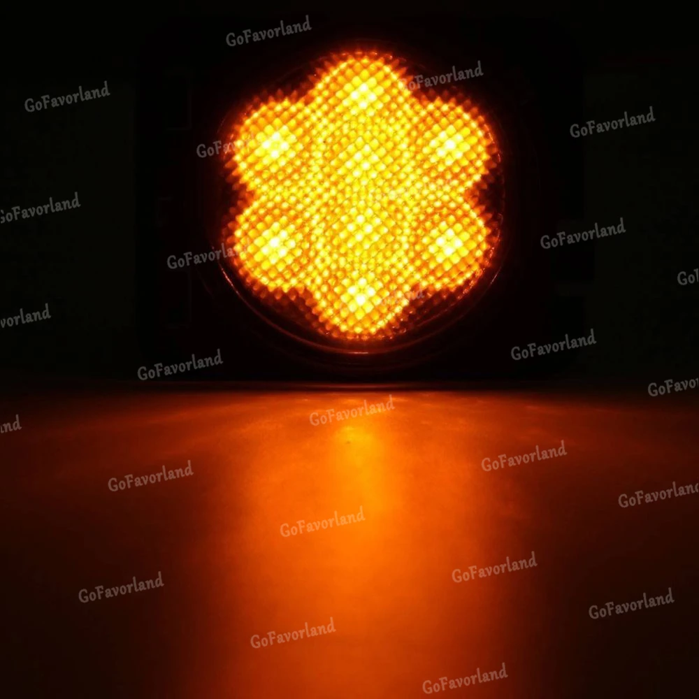 2 шт. Копченый поворота светильник 4 Вт Водонепроницаемый янтарного стекла для Jeep