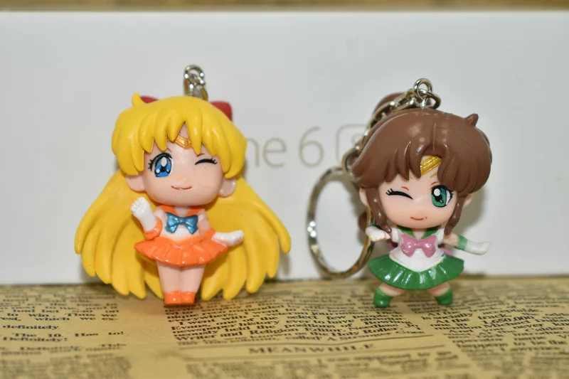 6 шт./компл. аниме Сейлор Мун Фигурки игрушки брелок кулоны куклы аксессуары для