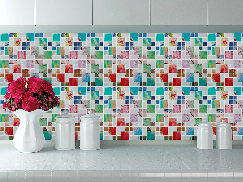 Cocotik Peel-N-Stick 3D кухня Backsplash стены плитка винил стикер стены, 1" x 10"(упаковка из 10