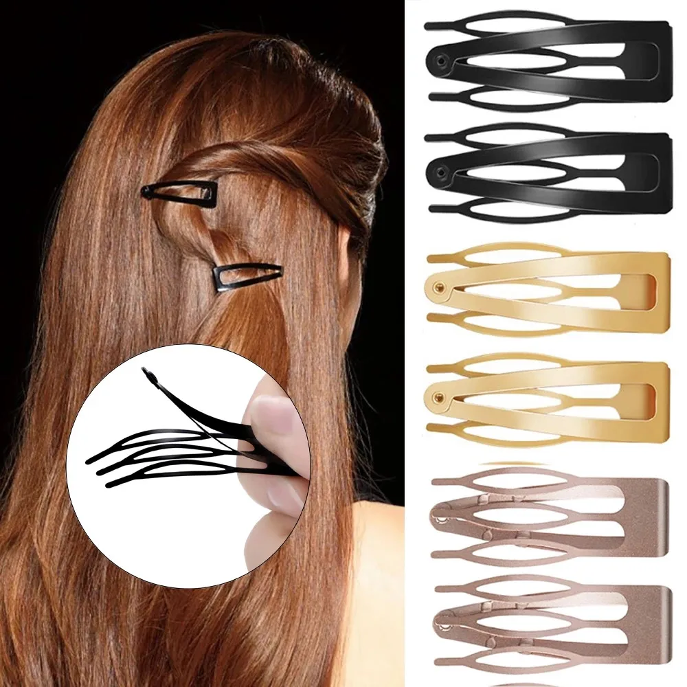 

New 10 Pcs Double-grip Hair Clips Metal Snap Button Barrettes Hair Styling Tools Women Hair Side Clamp Non-slip Broken Hair Clip