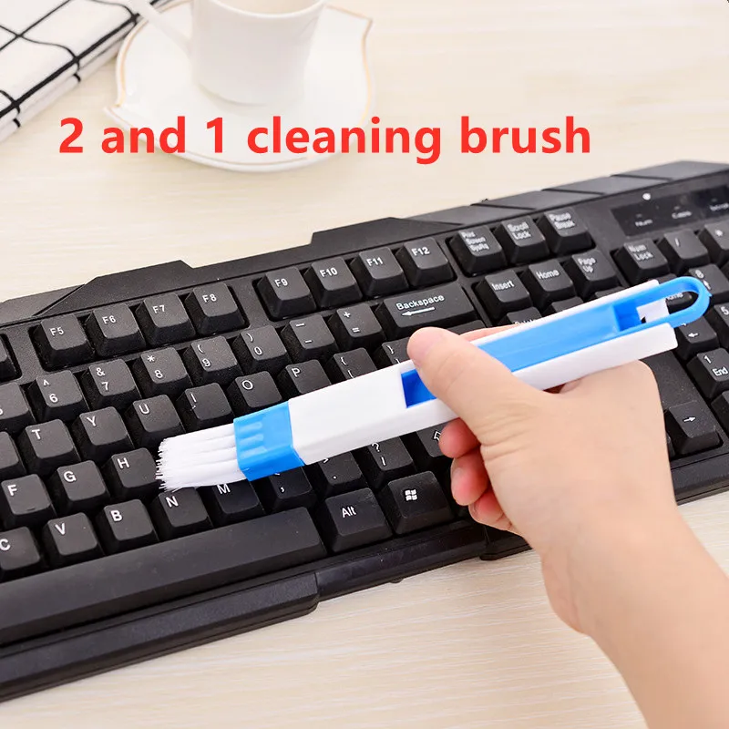 

2 In 1 Plastic Cleaning Brush Dustpan Keyboard Small Brush With Dustpan Crevice Brush Bathroom Door Window Cleaning Brush