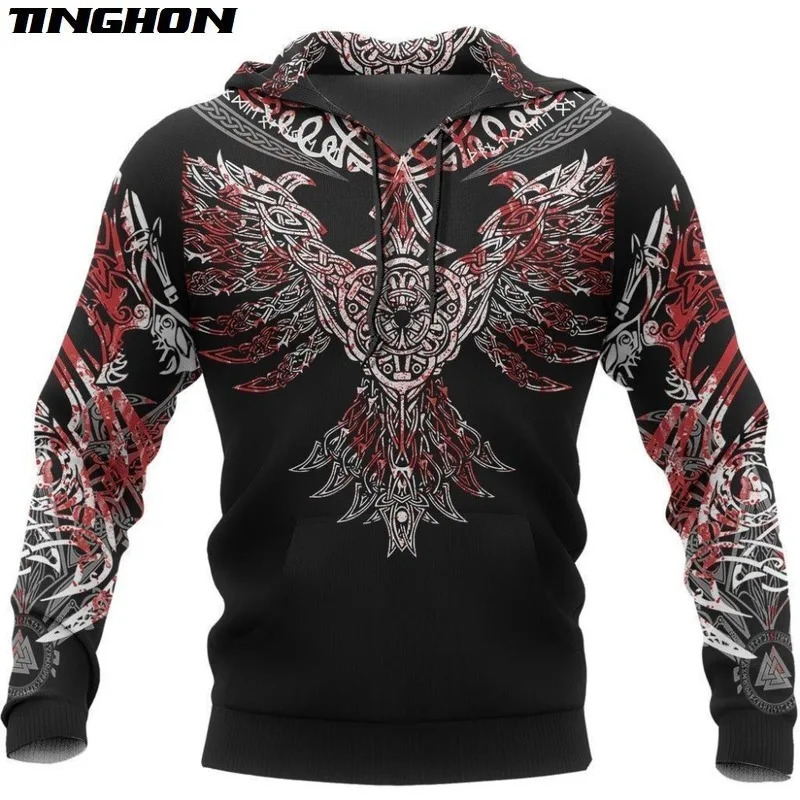 

Пуловер викингов Хугин Толстовка для мужчин/женщин Harajuku модная толстовка с капюшоном Ворон тату повседневная куртка мужская Толстовка