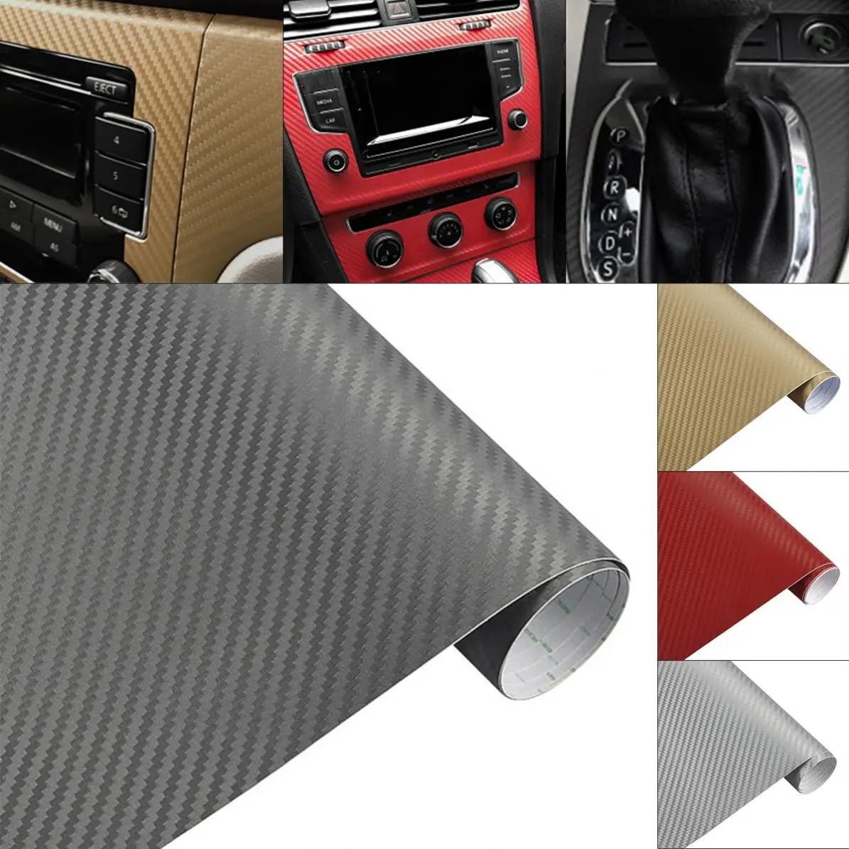 30 x 127 CM 3D PVC Carbon Fiber Any Clipping Thickening Decoration Stickers for Car / Motorcycle /Electronic Product Home | Автомобили и