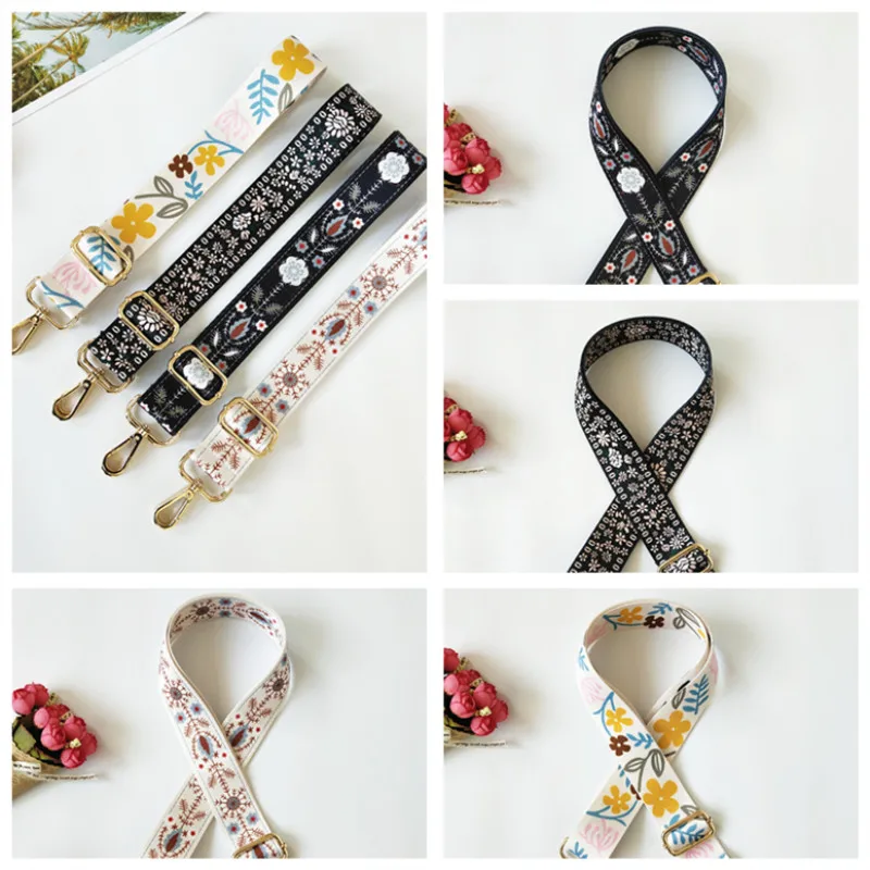 

DIY Rainbow Adjustable Bag Strap for Handbag Cross Body Nylon Wide Shoulder Strap Belt Replacement Handles Accessories
