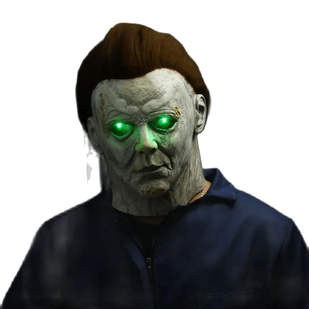 Страшсветодиодный маска на Хэллоуин убивает страшный убийца все лицо латексный