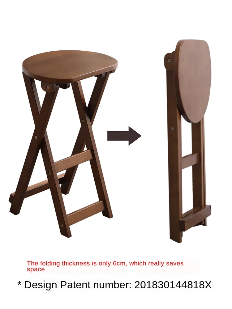

Multi-scene use creative solid wood folding stool material thick household space-saving dining chair bearing capacity portable s
