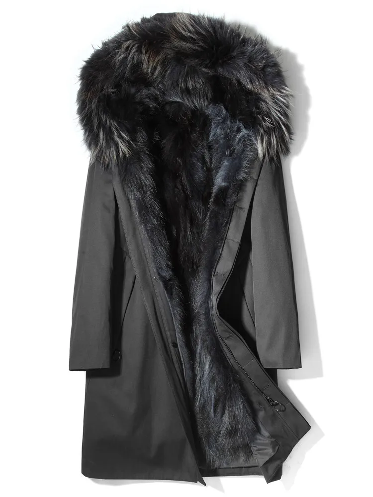 Тренчкот мужской с подкладкой из натурального меха енота - Цена: 62453.97