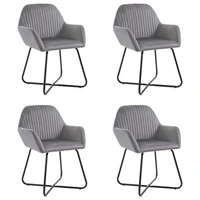dining chairs 4 pcs gray velvet