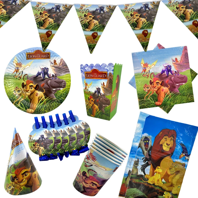 Одноразовые тарелки/чашки/салфетки Omilut Simba для украшения дня рождения | Дом и сад