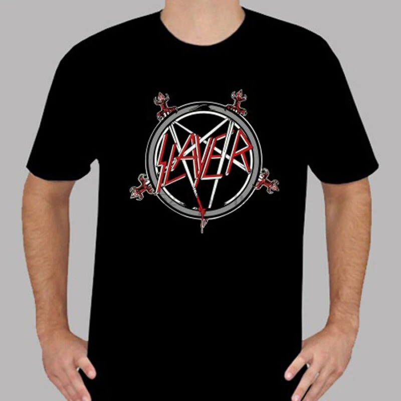 Мужская футболка с логотипом пентаграммы черная металлическая рок-группа