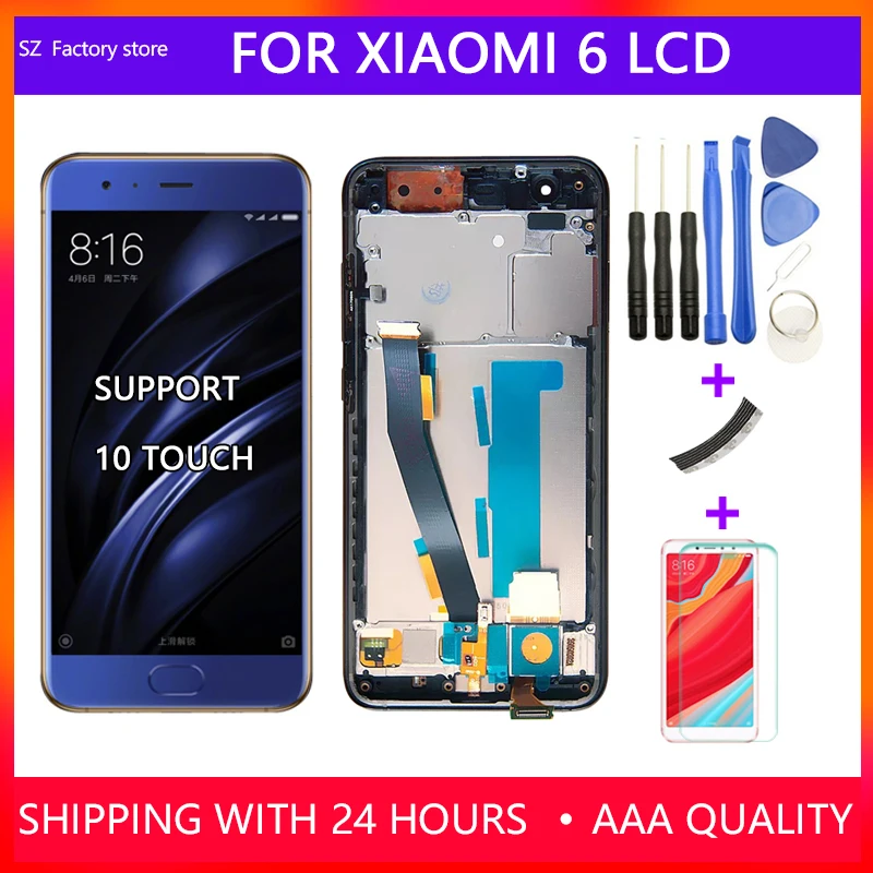 Сменный экран 5 15 дюйма для Xiaomi Mi 6 жк дисплей и сенсорный дигитайзер рамка в сборе