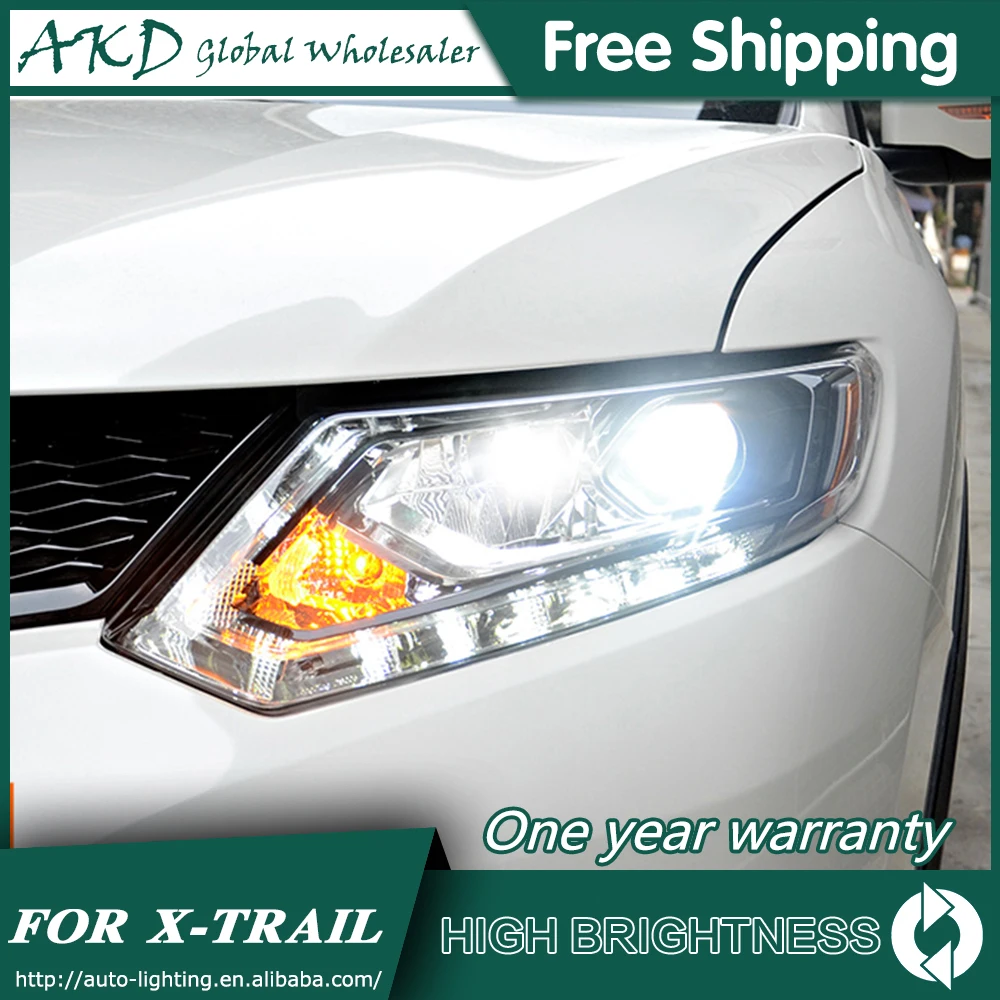 Головной светильник s для автомобиля Nissan X-trail 2014-2016 Rouge DRL Дневной ходовой головной