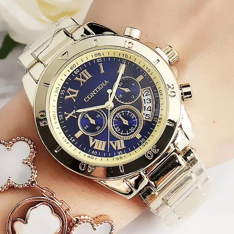 

Contena Brand Watch Women Big Dial Sports Watches Luxury Rose Gold Quartz Wristwatches Lady Watch Reloj Mujer Relogio Feminino