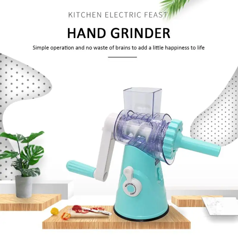 

4In1 Vegetable Food Slicer Carrot Grater Fruit Chopper Enema Machine Stainless Steel Manual Drum Cutter Home Kitchen Accessories