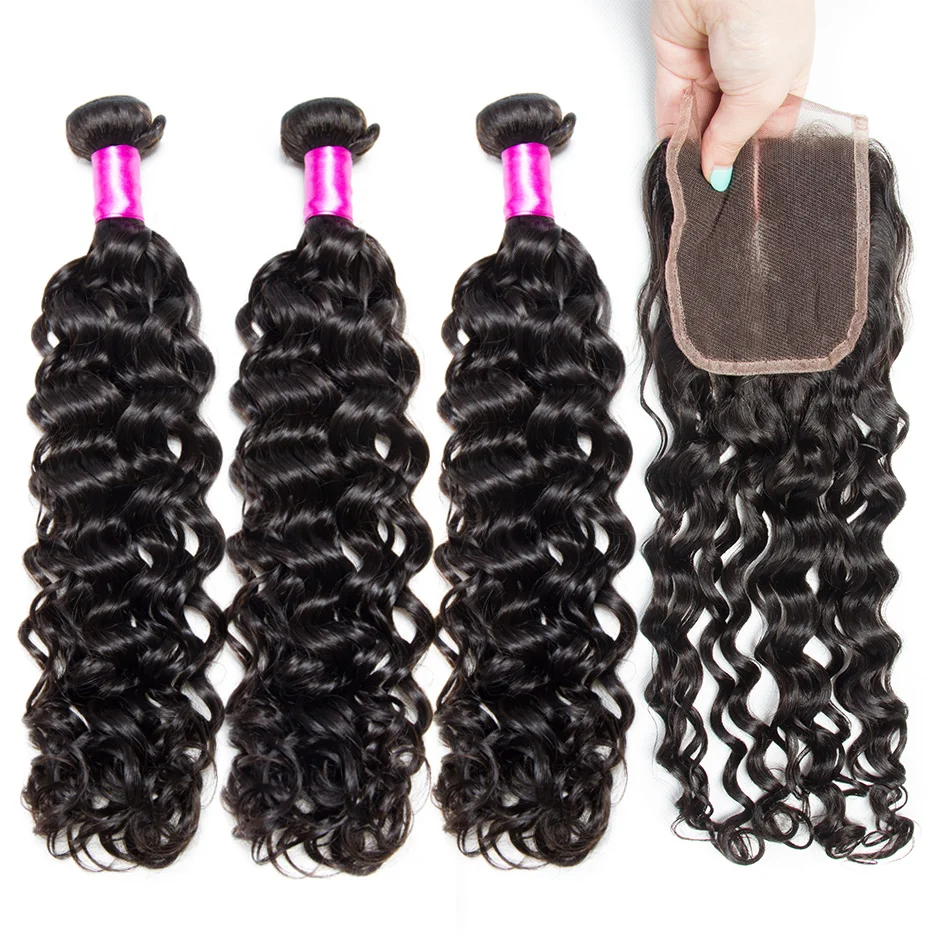 Alibele перуанские волнистые волосы 3 4 пряди с застежкой 100% человеческие на шнуровке