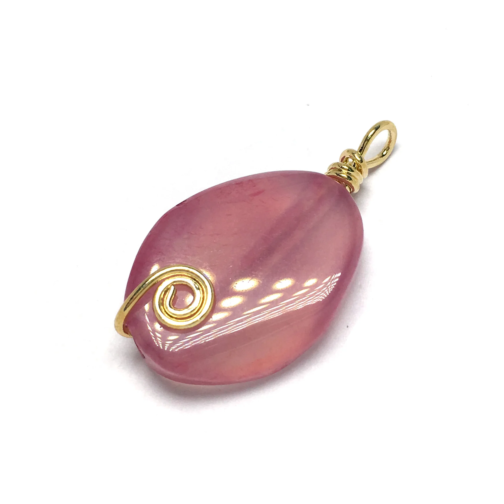 

Natural Stone irregular shape Pendant Gold Color Wire Wrap for Jewelry Making DIY necklace accessories size16x30mm