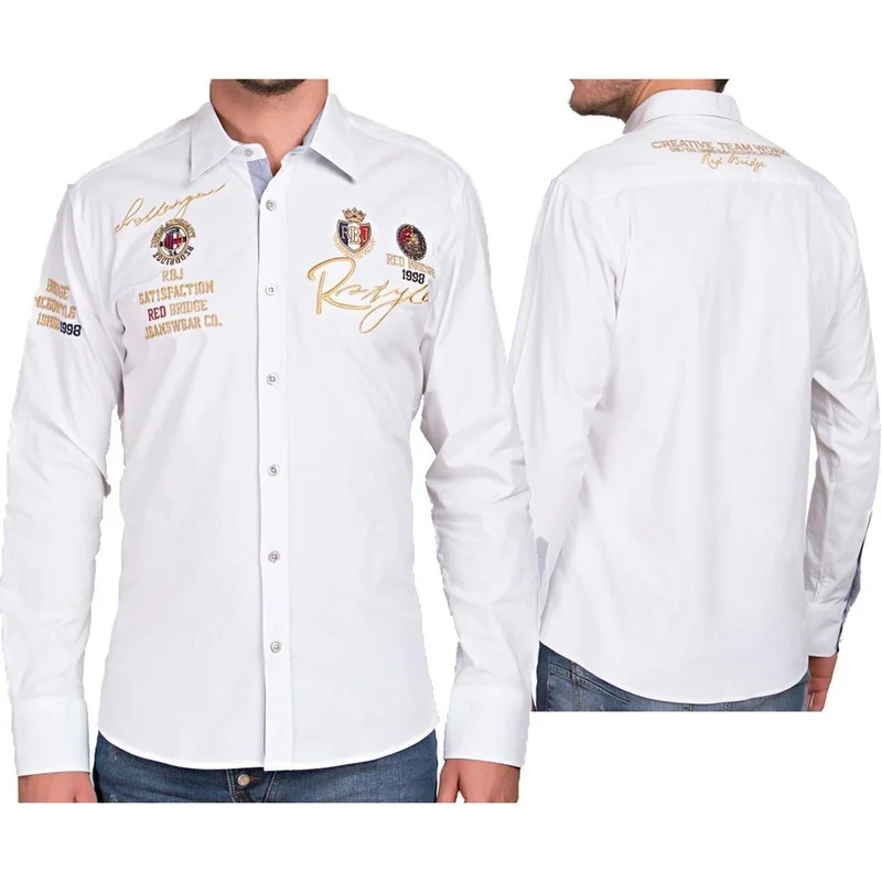 

Zogaa Brand Mens Shirt Long Sleeve Letter Print Shirts Casual Slim Fit White Shirt Turn-down Collar Formal Dress Shirt for Men