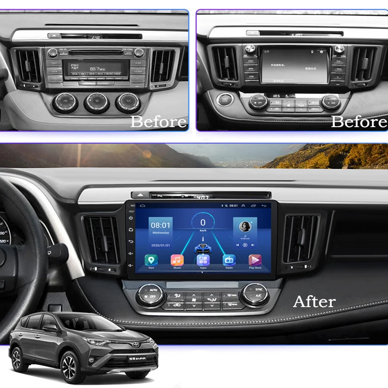Wanqi Android 10 0 автомобиля DVD Mltimedia GPS навигации Системы для TOYOTA RAV4 2013-2018 Автомобильное