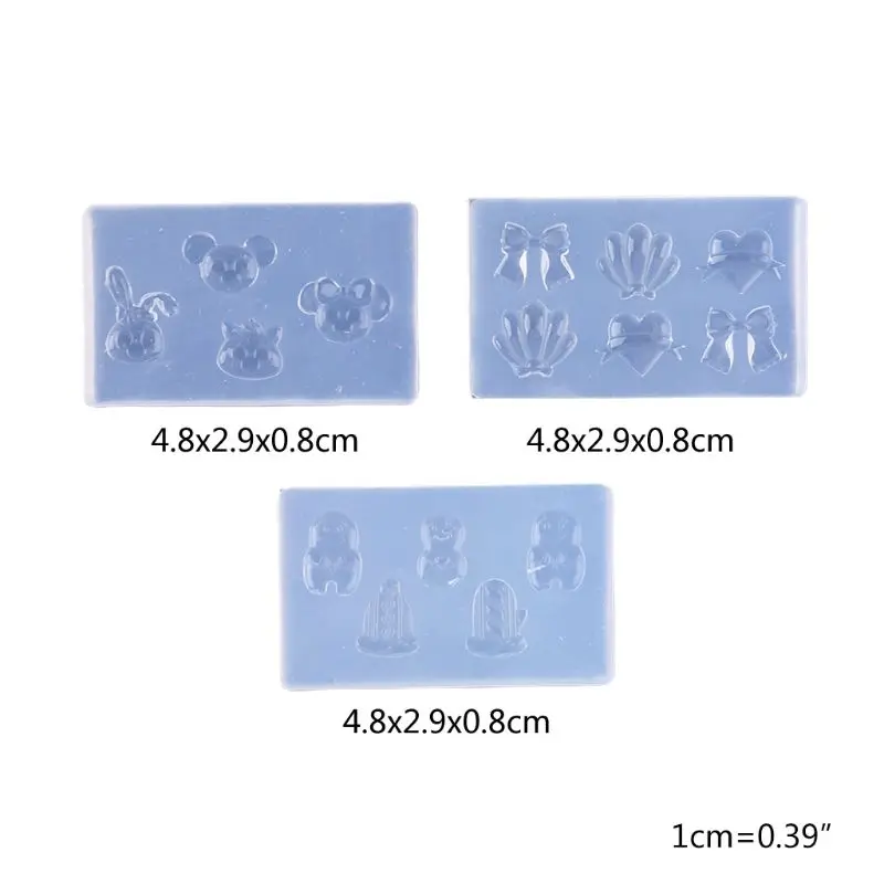 

3 Pcs/set DIY Mini Ear Studs Silicone Mold UV Resin Crafts Jewelry Making Epoxy Molds