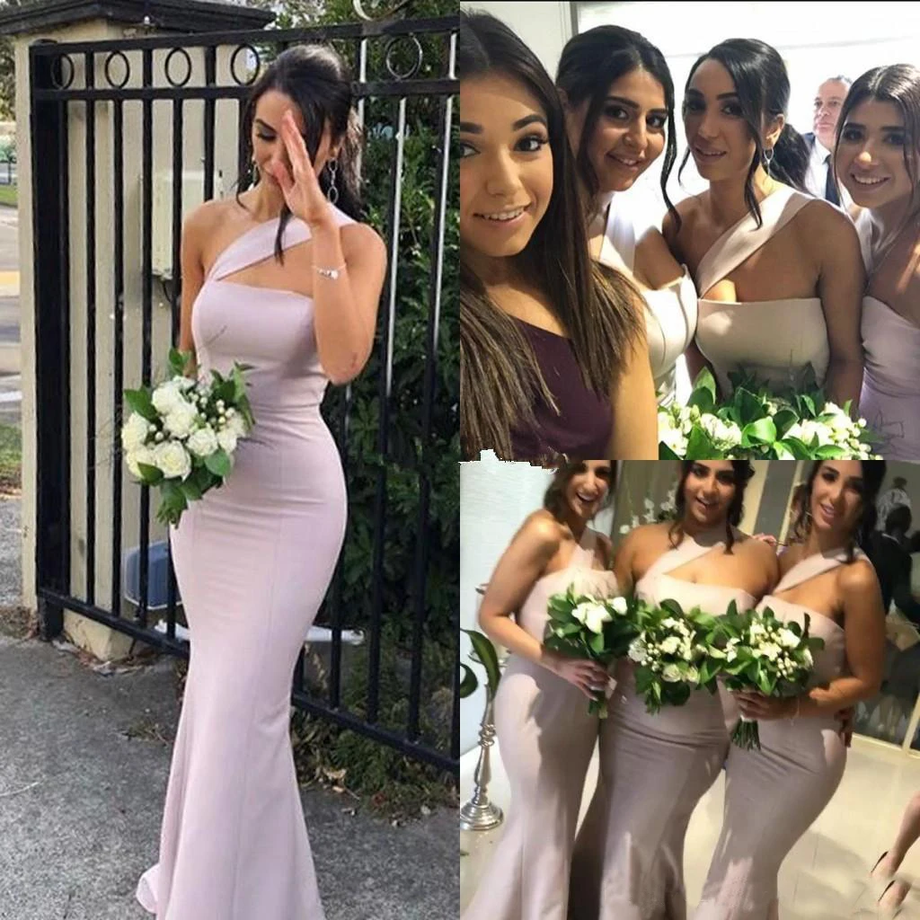 

Plus Size Mermaid Bridesmaid Dresses One Shoulder Garden Beach Wedding Guest Gowns Maid Of Honor Dress Cheap Simple 2023