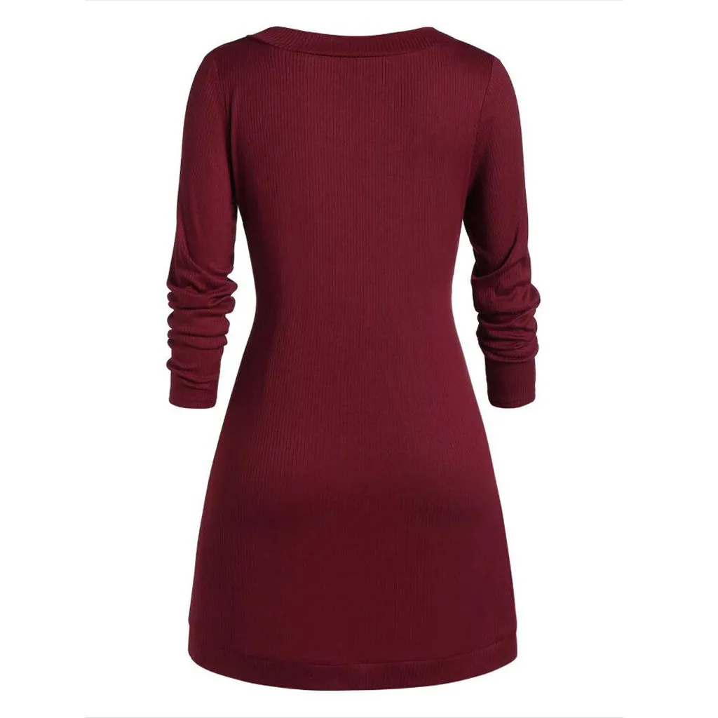 Plus Size Fashion Patchwork Tunic Blouse Casual Winter Ladies Bottom Tops Female Womens Long Sleeve Shirt Blusas Pullover | Женская