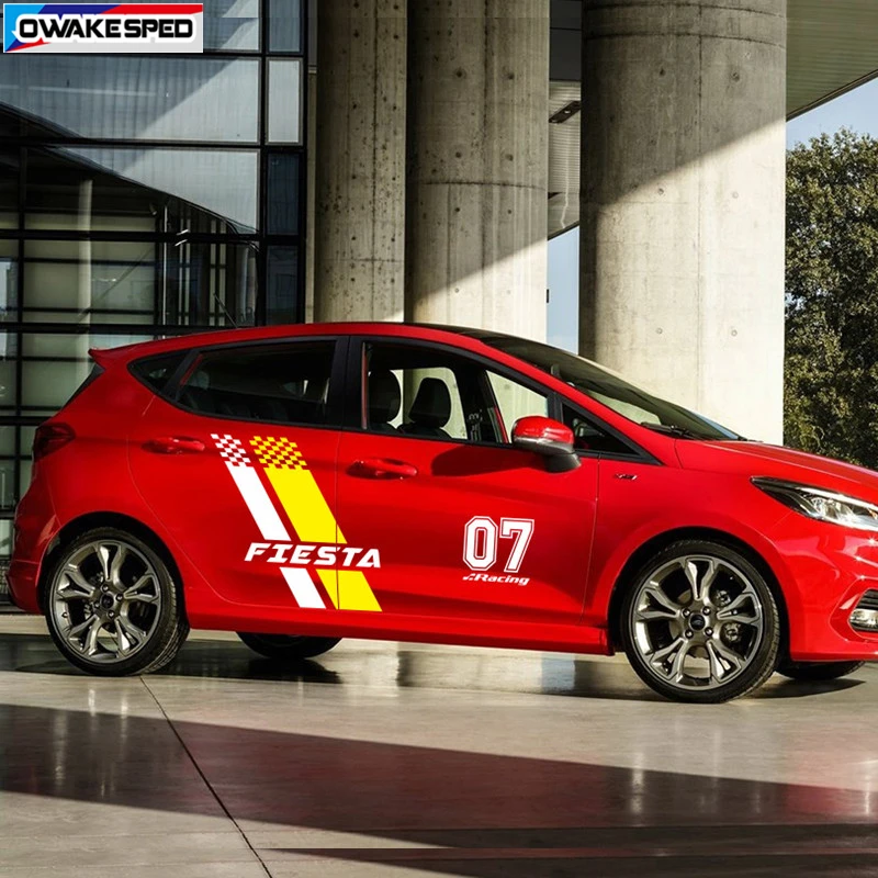 1 комплект для Ford Fiesta ST Racing спортивные полосы автомобильная дверь боковая
