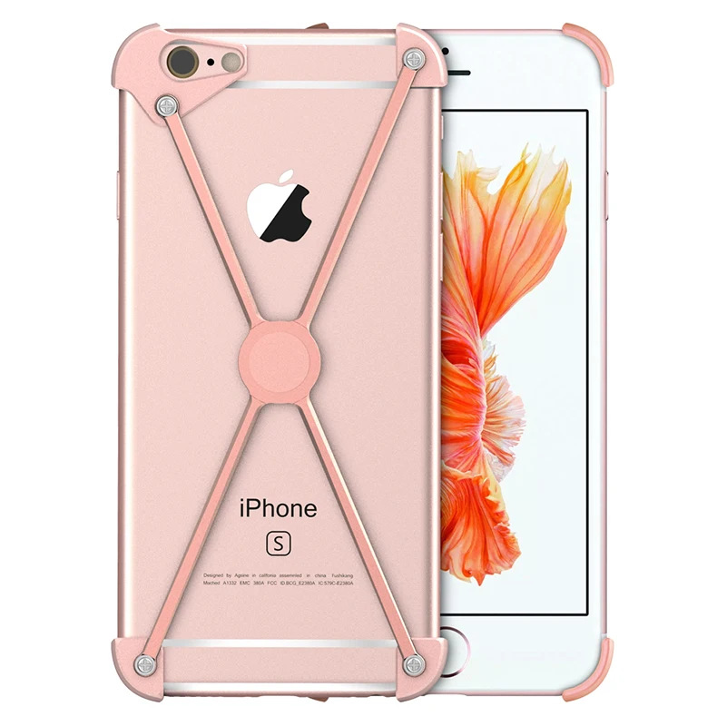 Роскошный Алюминиевый металлический бампер чехол для iPhone 8 7 6 6s/Plus ультратонкий противоударный чехол для телефона Apple iPhone 7 8/Plus бампер