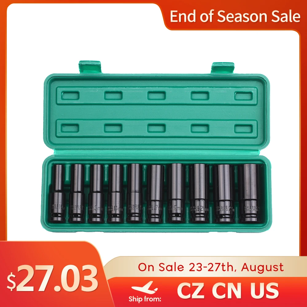 6 точечный воздействия Набор торцевых головок 1/2 дюймовый накопитель 10 шт.