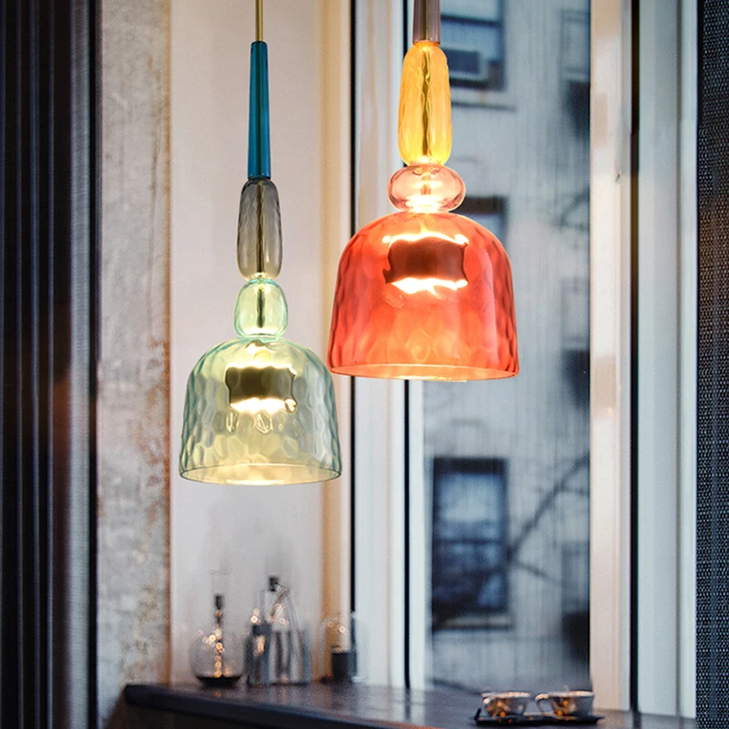 люстра подвесные светильники потолочная Скандинавские красочные карамельные