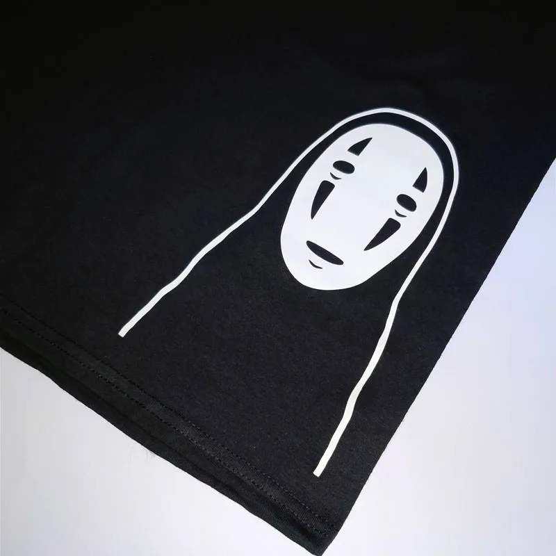 

Kaonashi Japanese Style Spirited Away Letters Print T Shirt Women Cotton Short Sleeve Faceless Harajuku T-Shirt Summer Tops Tee