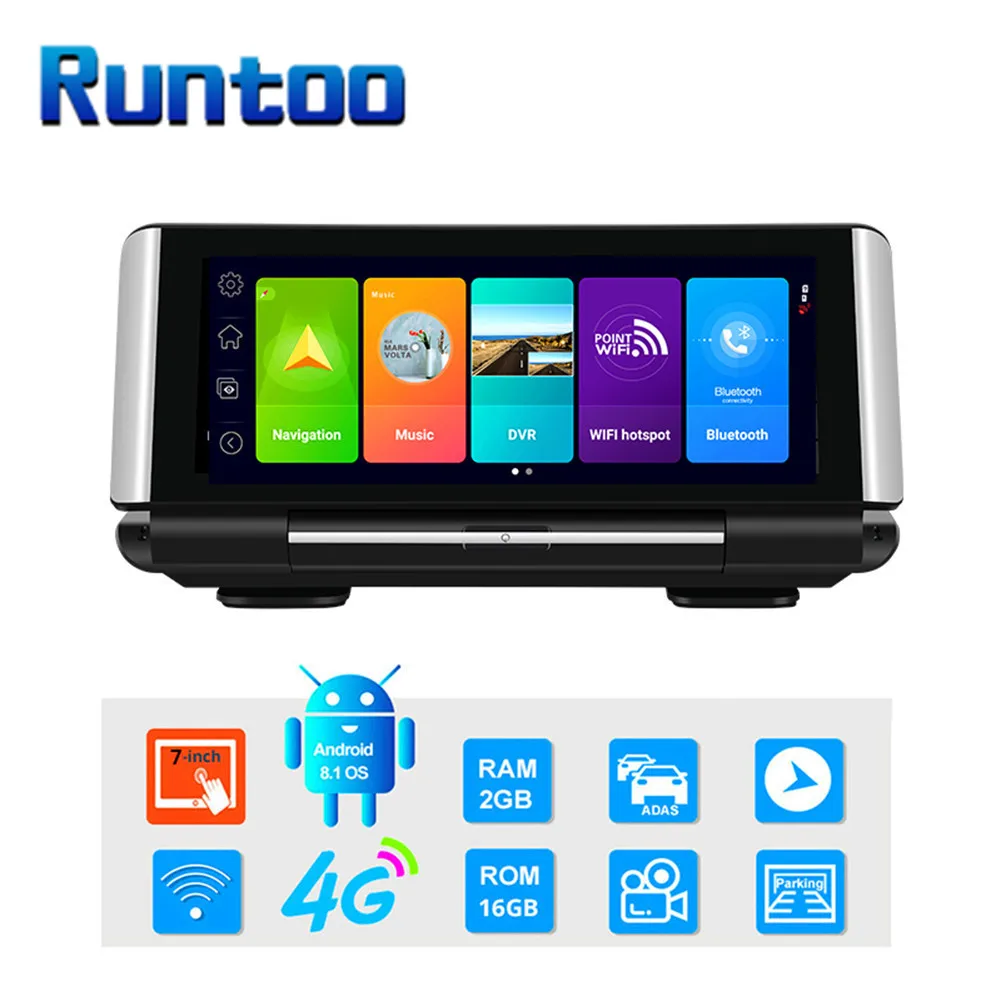 Видеорегистратор 7 дюймов Автомобильный видеорегистратор 4G Android Автомобильное