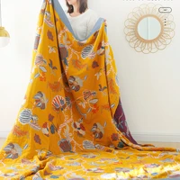 bohemia cotton flowers sofa cover toweling coverlet travel breathable chic large throw blanket high quality nap living room