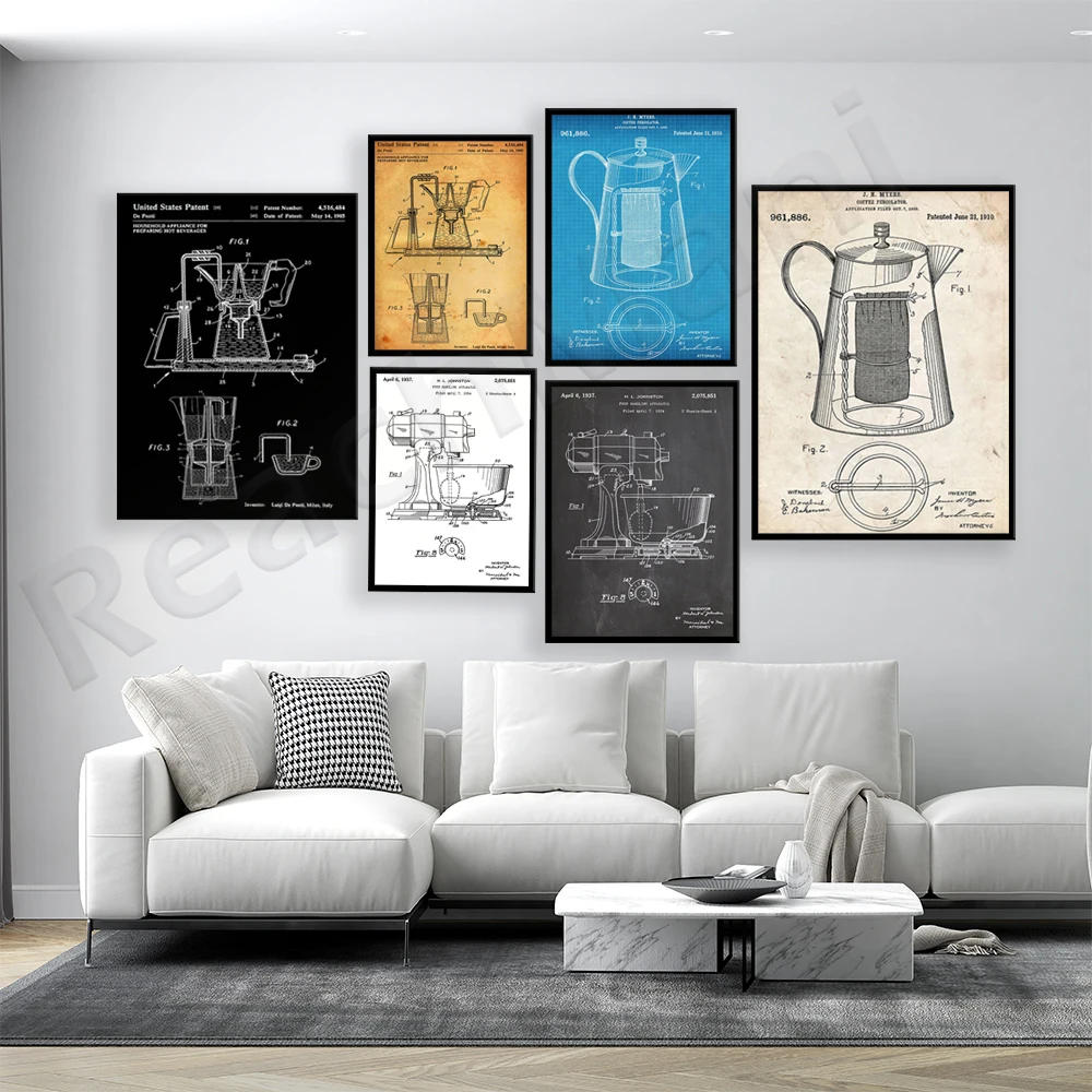 Итальянская кофемашина 1985 кофейник 1910 кухонный миксер 1937 запатентованная печать