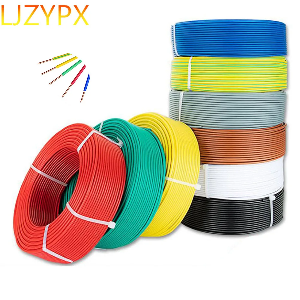 100M Single Core Hard Electrical Cable 0.5/0.75/1/1.5mm2 PVC Insulated House Electric Cord Solid 20/18/17/16AWG Pure Copper Wire