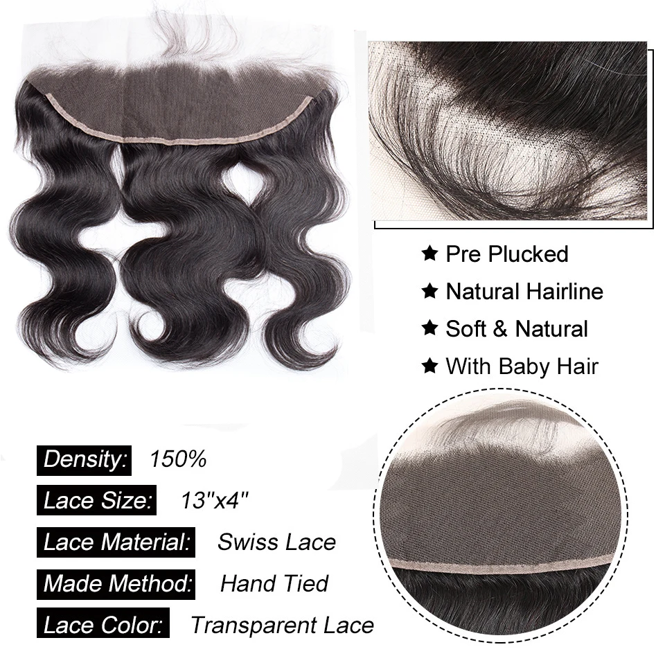 Фронтальной с пряди волнистые фронтальной человеческие волосы закрытием 13x6