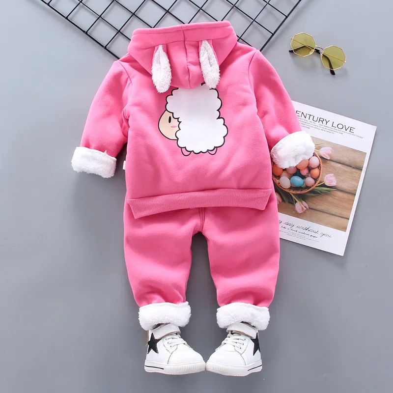 Осенне-зимний костюм для малышей теплый вельветовый комплект из 2 предметов