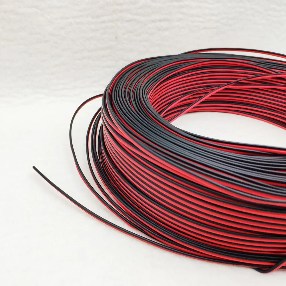 5 м 20 м 100 м 150 м 2Pin светодиодный кабель 22AWG, медный красный черный кабель 22 AWG Удлинительный провод для светодиодной ленты, ПВХ изолированный электронный провод