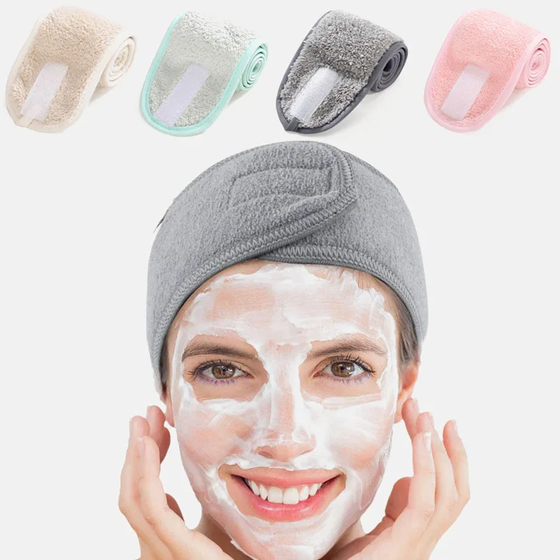 Women Adjustable SPA Facial Headband Bath Makeup Hair Band Headbands for Face Washing Soft Toweling Hair Accessories