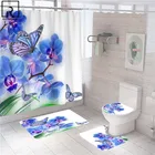 Элегантные занавески для ванной с большими бабочками, белая занавеска для душа, полиэстеровый тканевый коврик для ванной, водонепроницаемый домашний корейский Декор