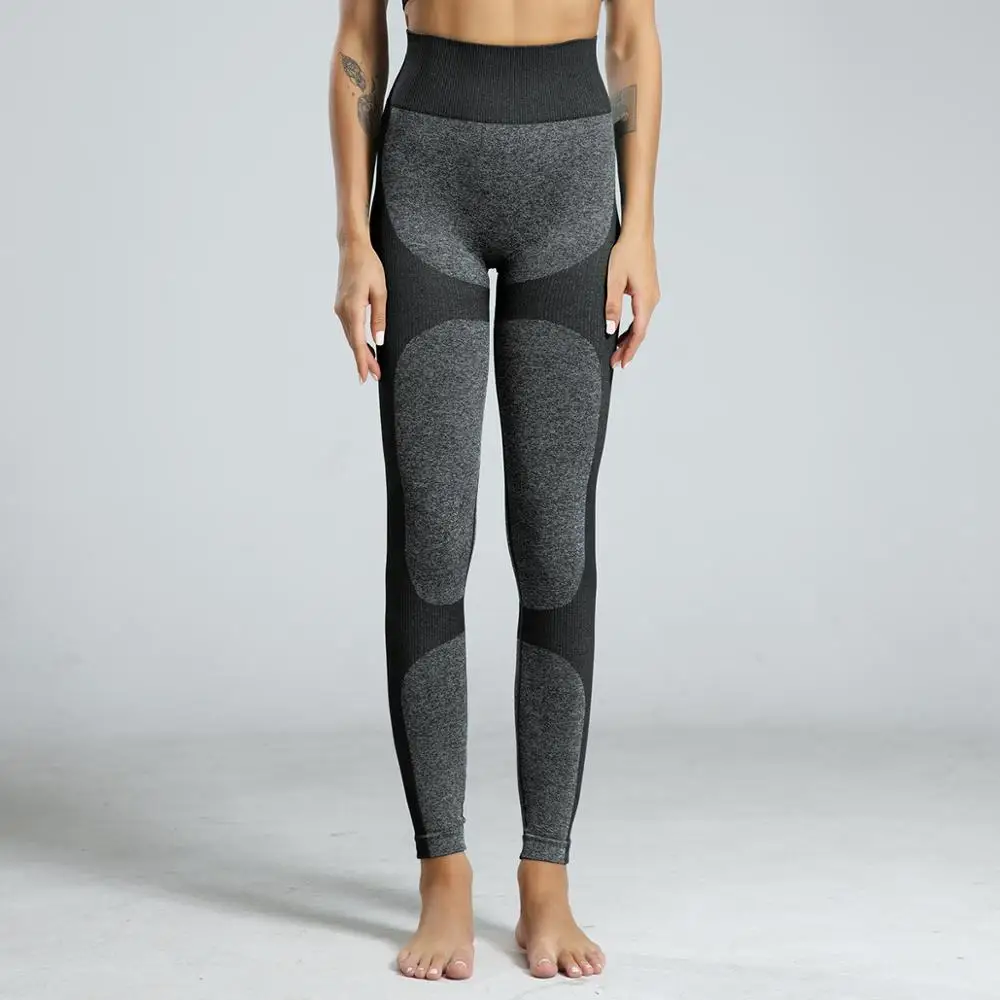 Штаны для йоги с завышенной талией бесшовные леггинсы тренажерного зала женские
