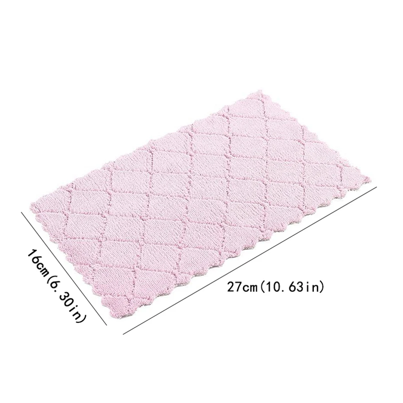 

2021 Double-layer Microfiber Kitchen Towel Super Absorbent Home Kitchen Wiping Cleaning Towel Wash Cloth Dust Cleaning Tools