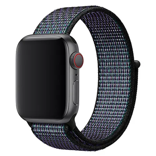 Hyper Grape Ремешок для наручных часов Apple Watch Series 5/4/3/2/1 38 мм 42 мм нейлон дышащий сменный ремешок Спортивные петли для наручных часов Apple Watch, версии 44 мм 40 мм - Цвет ремешка: Hyper Grape
