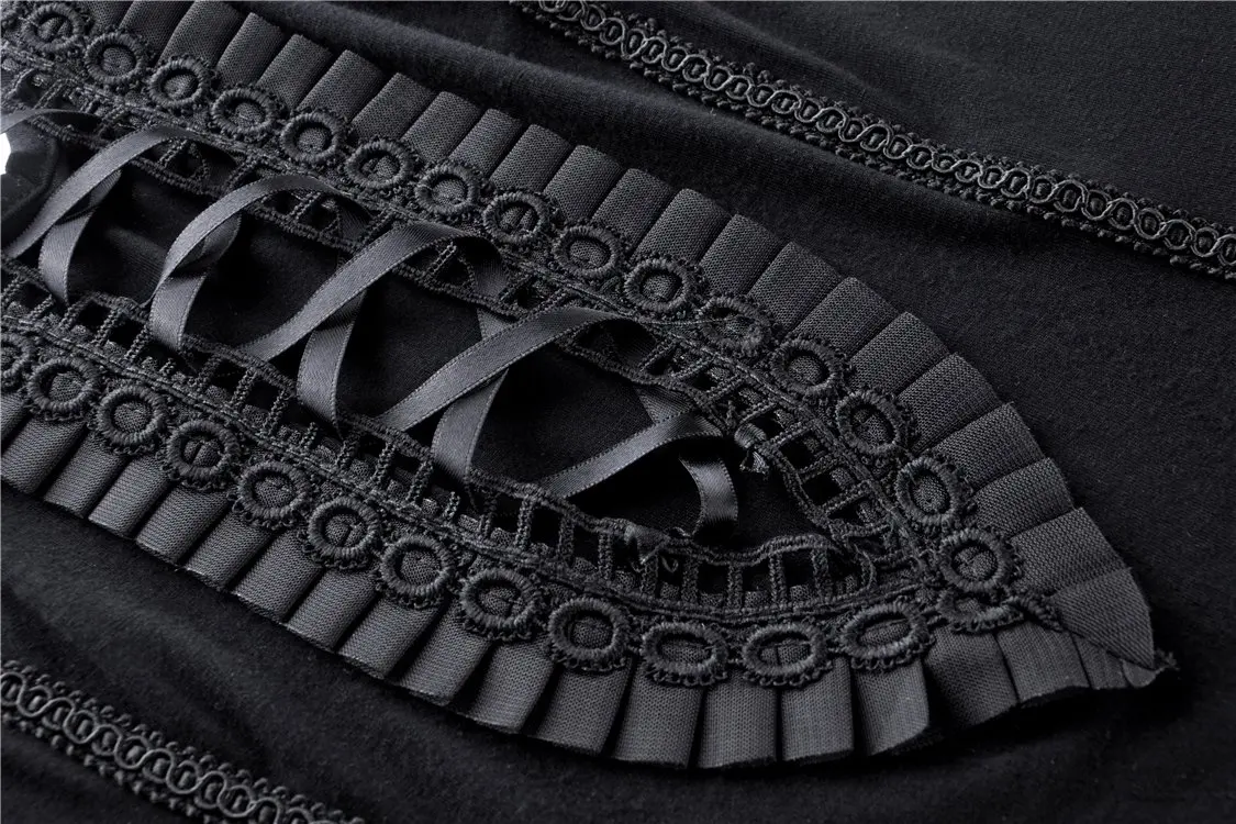 Женская Кружевная футболка Darkinlove Готическая Элегантная с коротким рукавом и