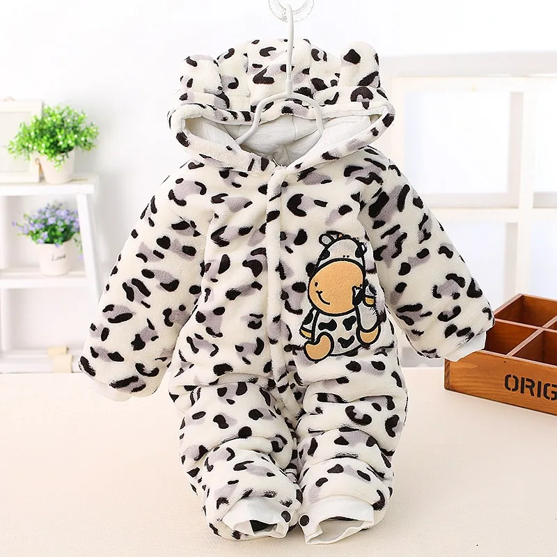 Детский Теплый фланелевый комбинезон для мальчиков и девочек Recem Nascido