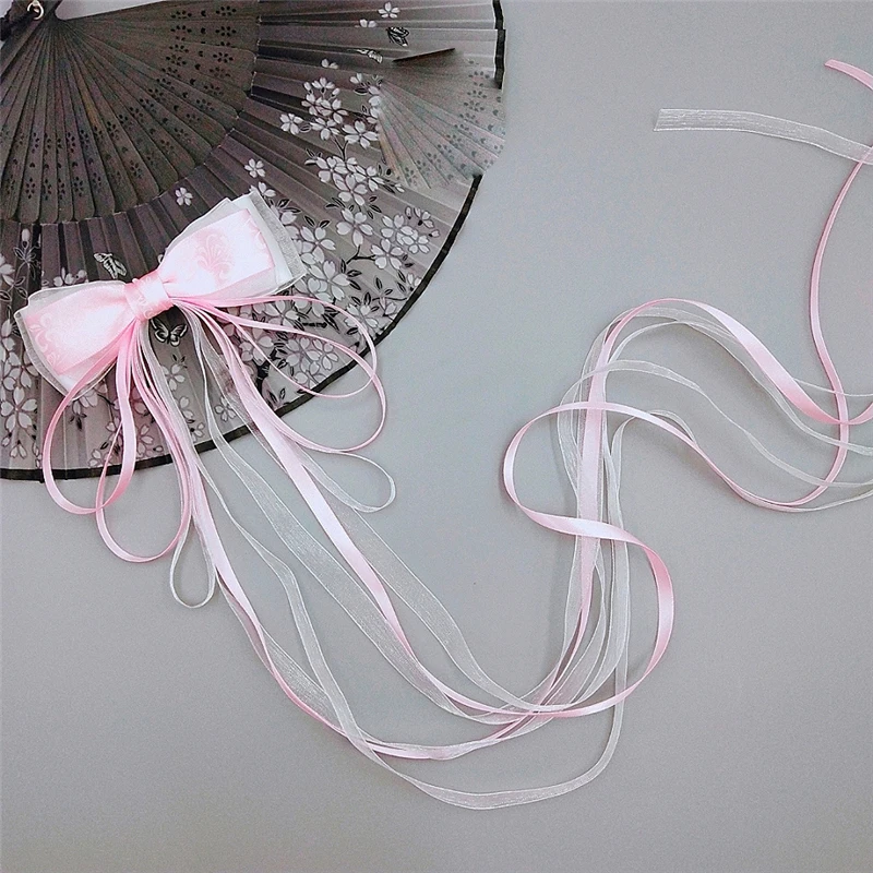 1pcs Women's Bowknot Hairpin Ancient Costume Headdress Long Ribbon Hanfu Hair Accessories Hairband Clip Decor Gift |