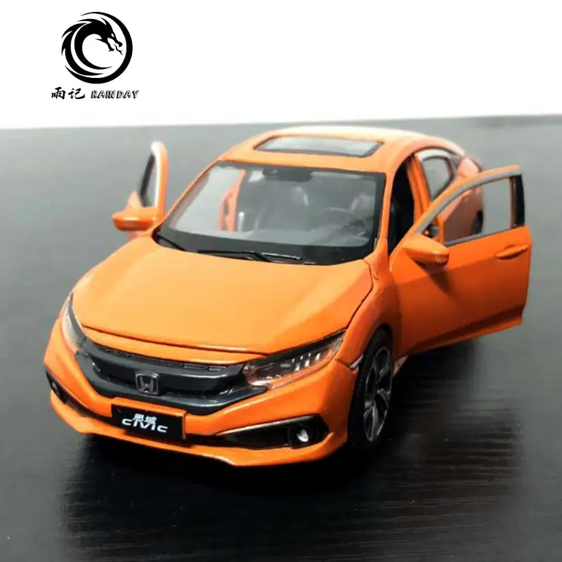 JK 1/32 масштабная модель автомобиля игрушки Япония Honda Civic звук и свет литья под давлением Металл тянет назад модель автомобиля игрушка для подарка, дети, коллекция