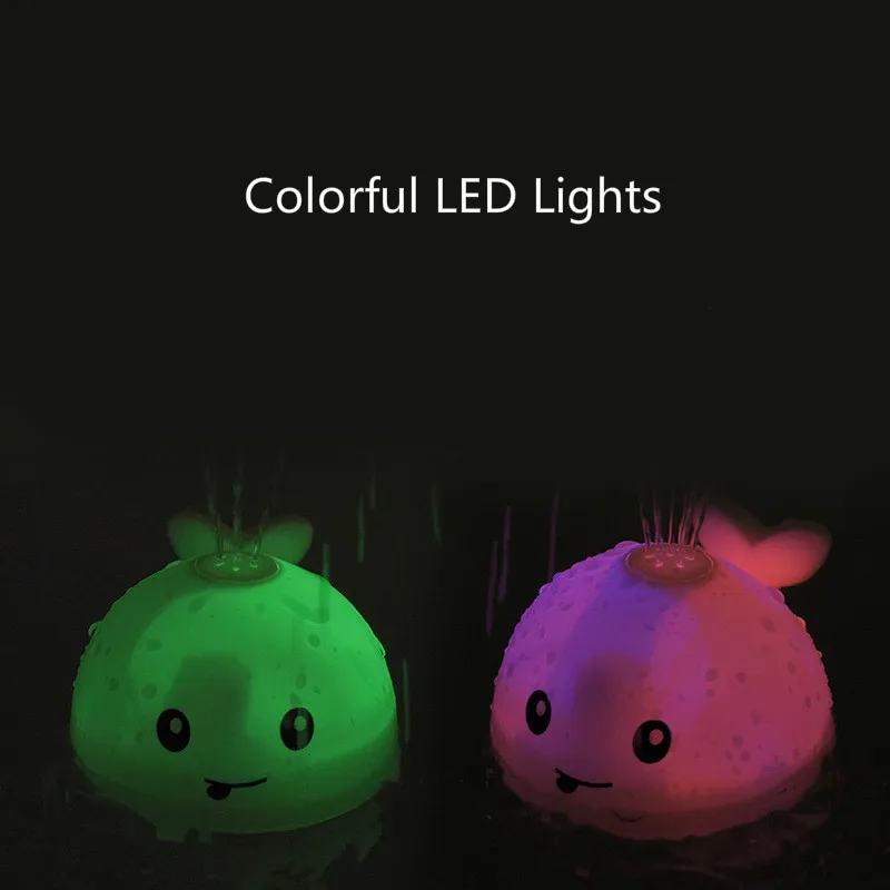 

Funny LED Light Electric Induction water spray ball cute whale dolphin toddler bath toys for children baby shower bathing toys